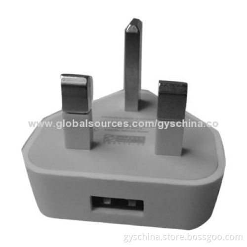 UK Mains USB Wall 3-pin Power Plug Charger Adapter for iPhone 5/4/4S with CE Mark